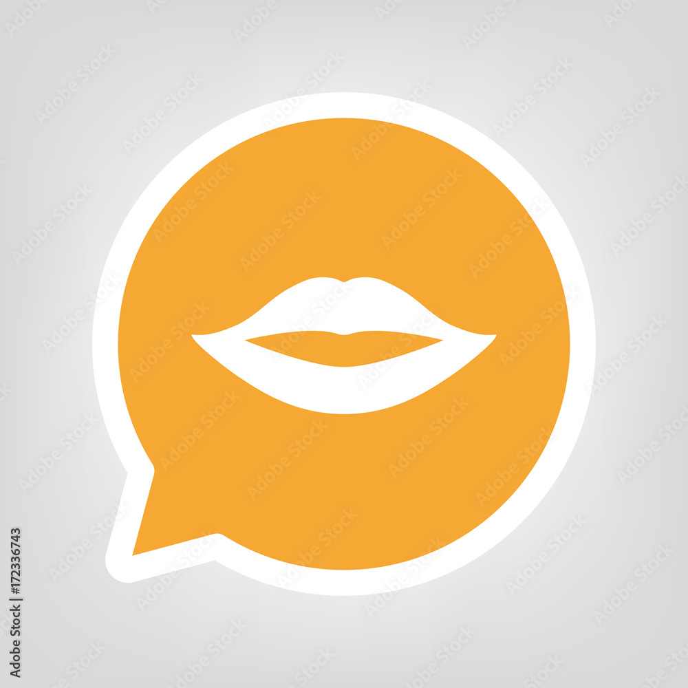 Gelbe Sprechblase - Lippen