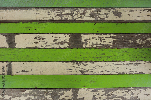 Wooden vintage background. Green and white color.