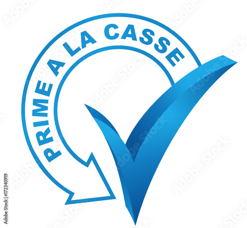prime à la casse sur symbole validé bleu