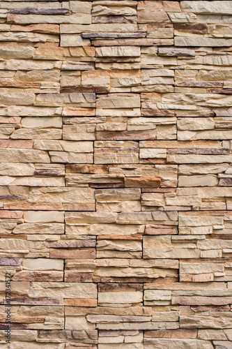 Close up of a brick wall  Modern stone texture background