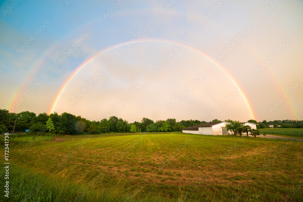 Rainbow in the countryside