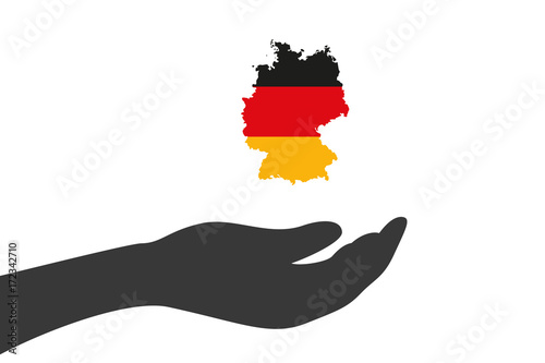 Hand hält Deutschlandkarte