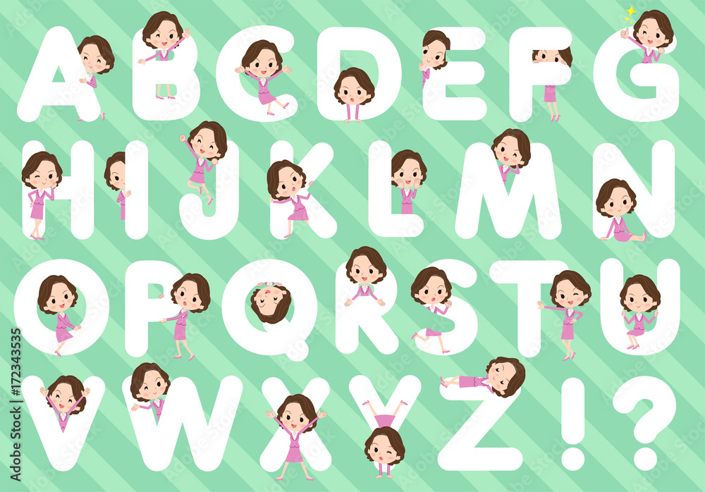 Pink suit business middle aged women_A to Z Pink suit business middle aged women_A to Z