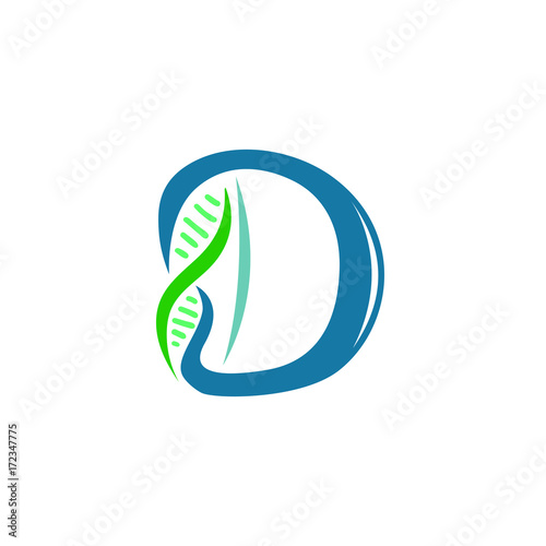 letter D dna logo