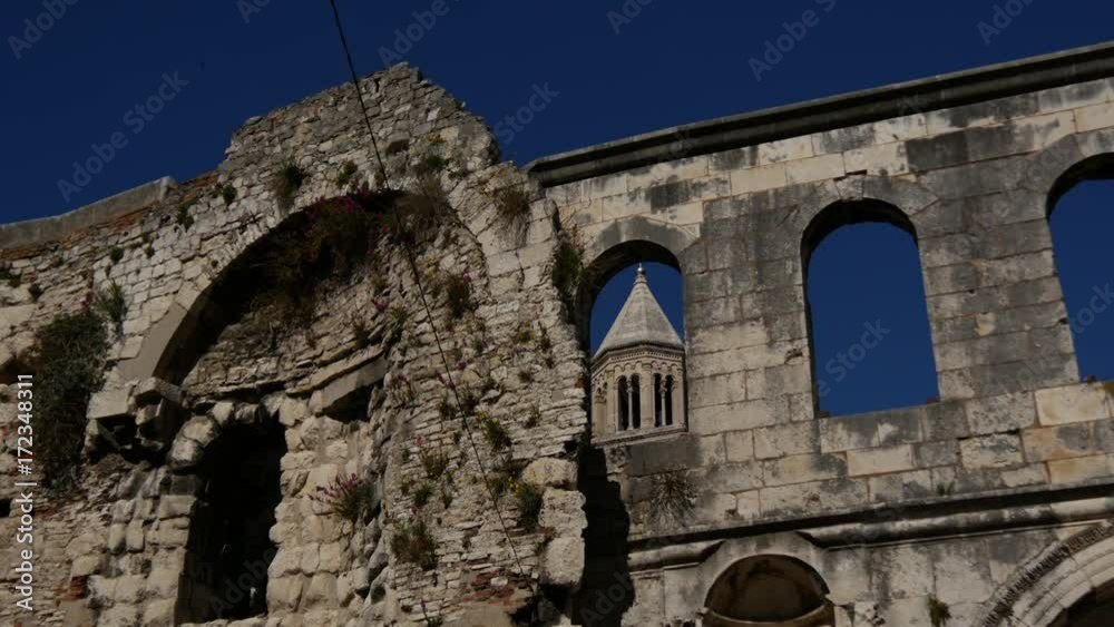 The old wall and Cathedral of Saint Domnius in Split, Croatia The old wall and Cathedral of Saint Domnius in Split, Croatia