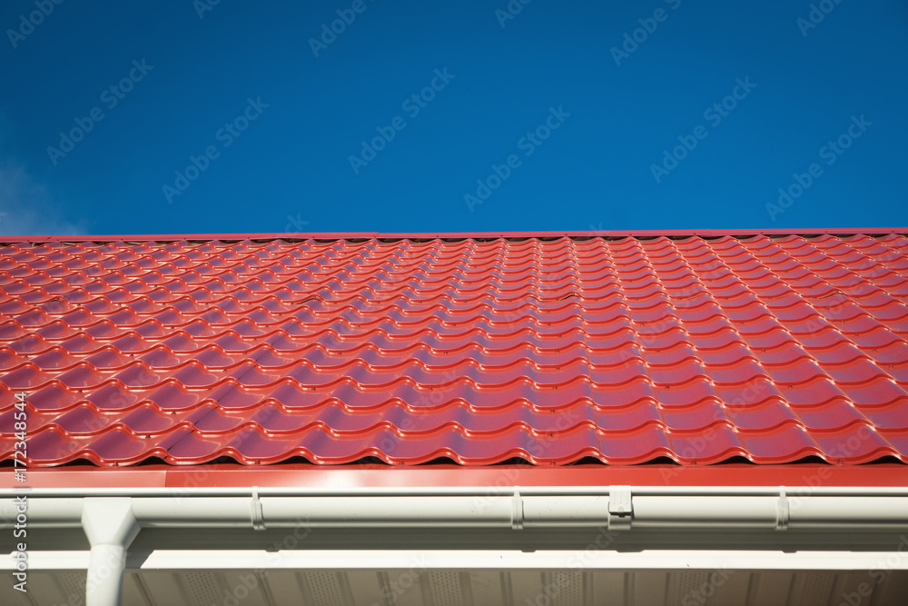 Naklejka premium Construction of the roof of the house.