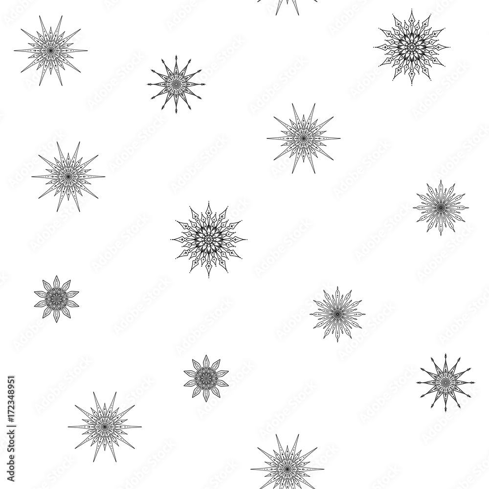 Seamless pattern, background with decorative stars. Stock line v Seamless pattern, background with decorative stars. Stock line v