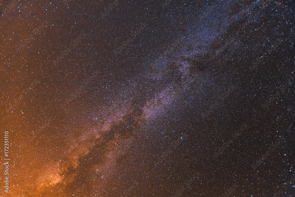 Colorful space shot showing the universe milky way galaxy with stars and space dust