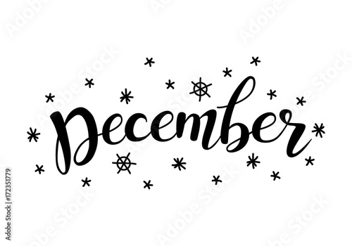 Cute brush calligraphy of month of the year