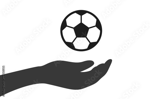 Hand hält Fußball