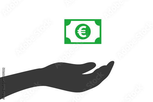Hand hält Geldschein Dollar
