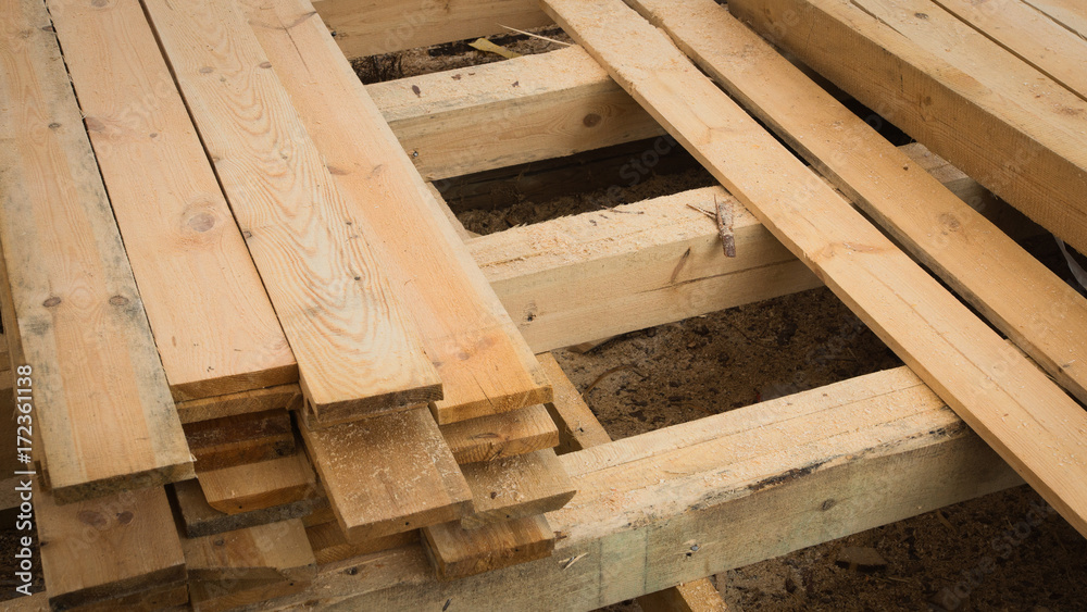 Construction of the roof of the house. Construction of the roof of the house.