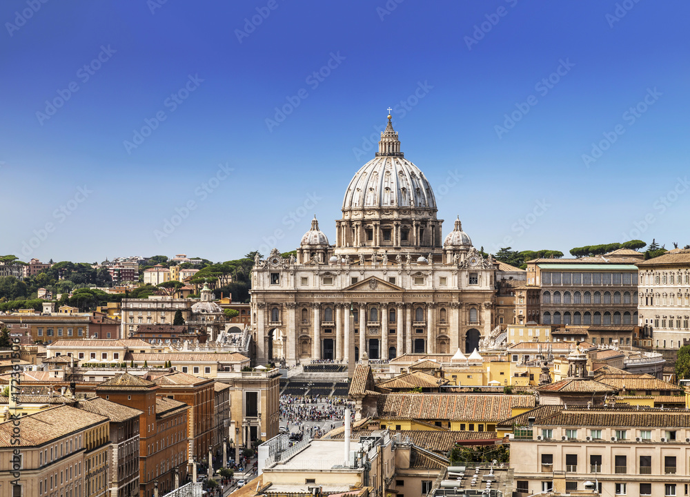 View from above of the Vatican and St. Peter's Cathedral