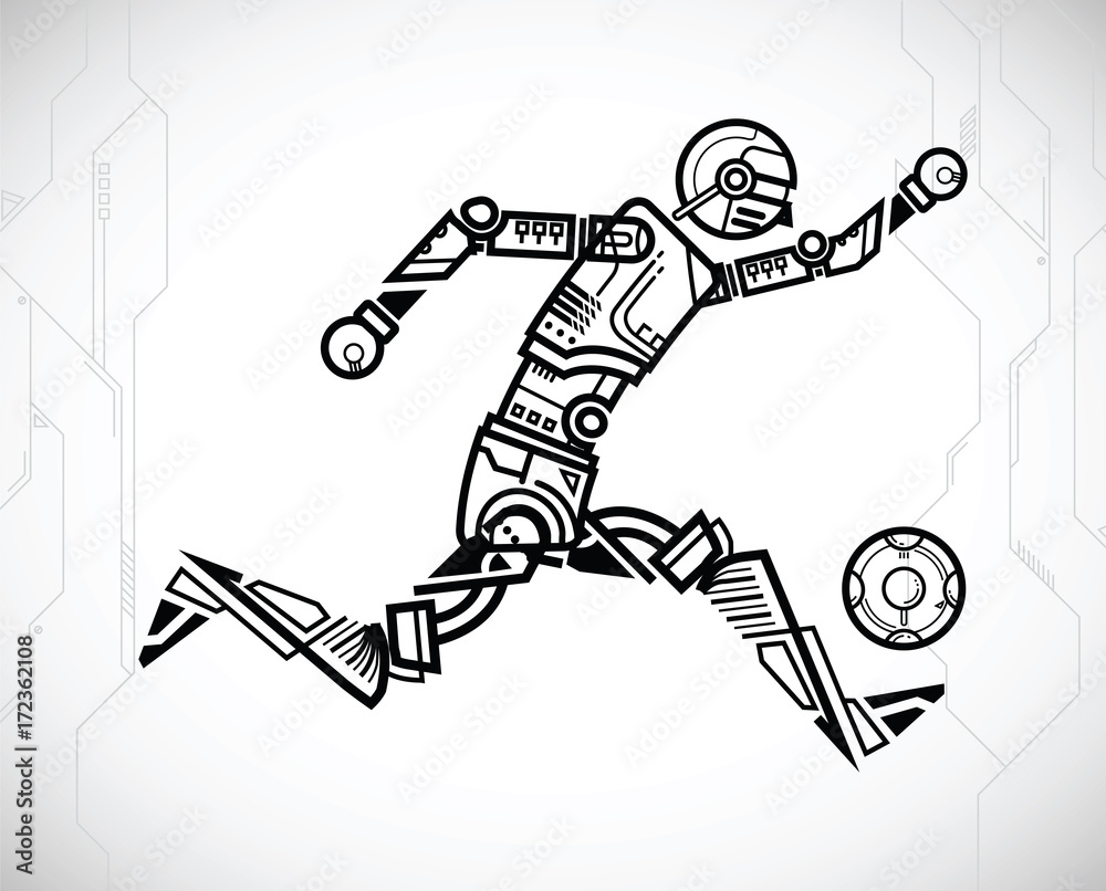 Obraz premium robot playing soccer