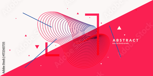 Abstract background with dynamic linear waves. Vector illustration in flat style
