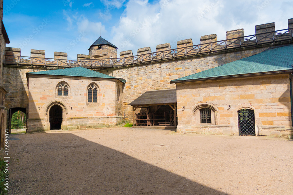 Fototapeta premium View of kost castle, gothic castle in bohemia