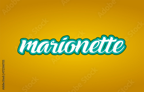 marionette word text logo icon typography design green yellow
