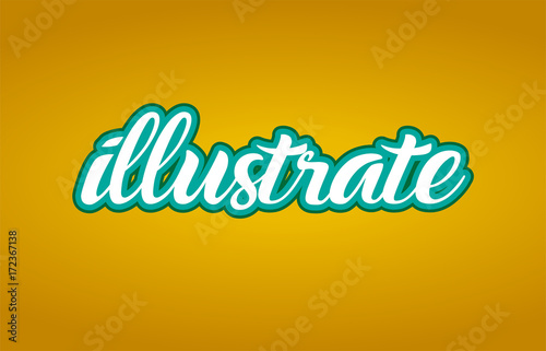 illustrate word text logo icon typography design green yellow