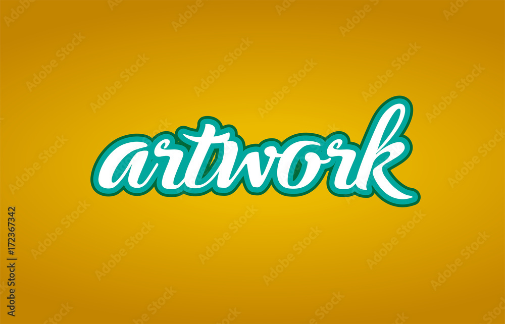 artwork word text logo icon typography design green yellow