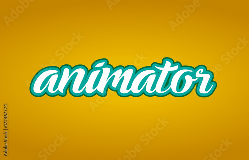 animator word text logo icon typography design green yellow