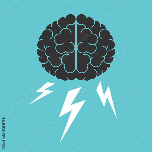 Brain, lightnings, brainstorming