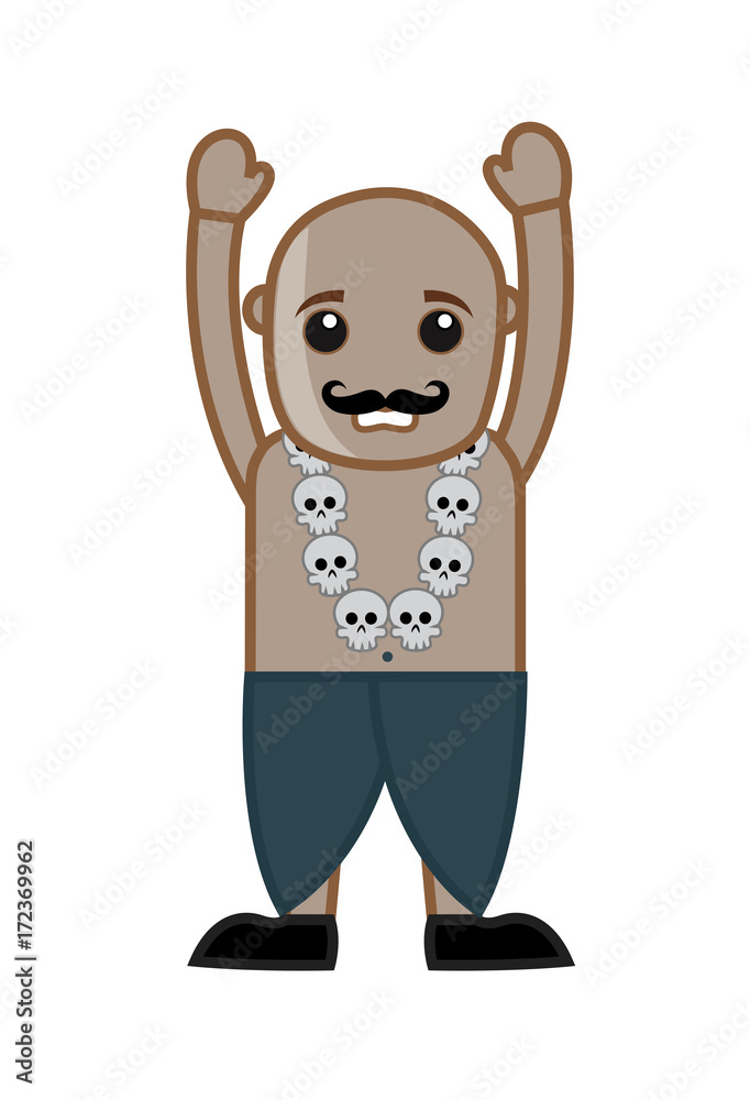 Obraz premium Cartoon Devil Man Face Expression