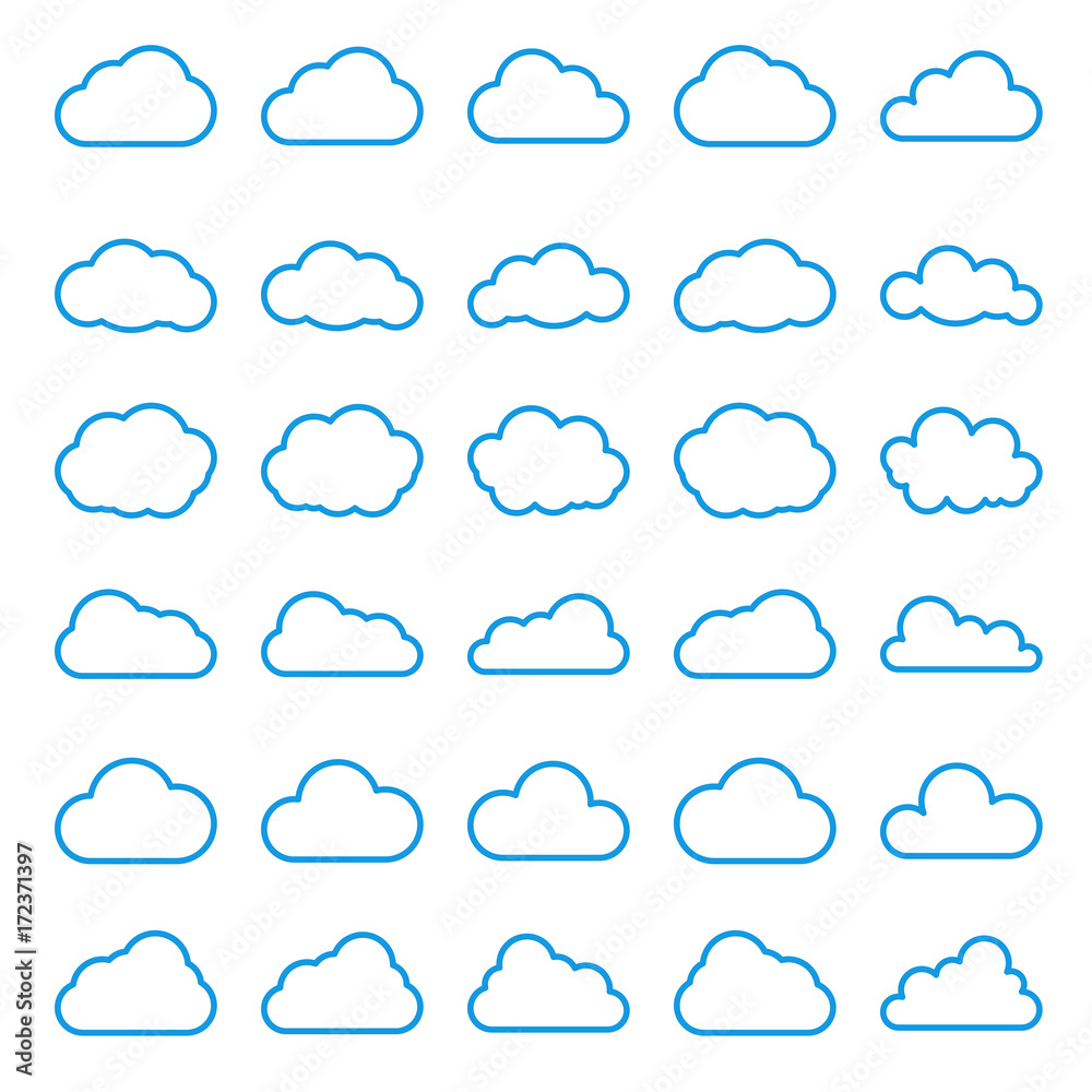 Cloud Icon Set. Vector Cloud Icon Set. Vector
