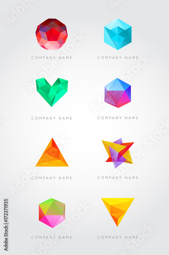 Big Set of Trendy Crystal Triangulated Gem Logo Elements. Perfect for Business. Geometric Low Polygon Style. Visual Identity. Vector. Free Download Big Set of Trendy Crystal Triangulated Gem Logo Elements. Perfect for Business. Geometric Low Polygon Style. Visual Identity. Vector. - GFXLoad