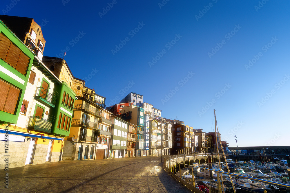 Bermeo port and houses
