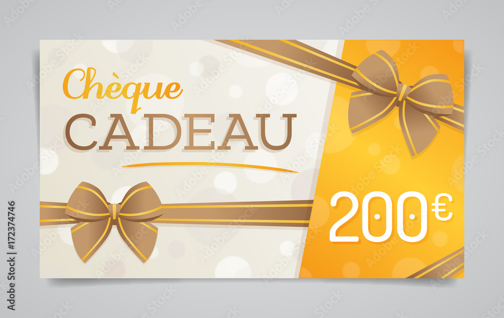 Vecteur Stock Chèque Cadeau - 200 euros | Adobe Stock