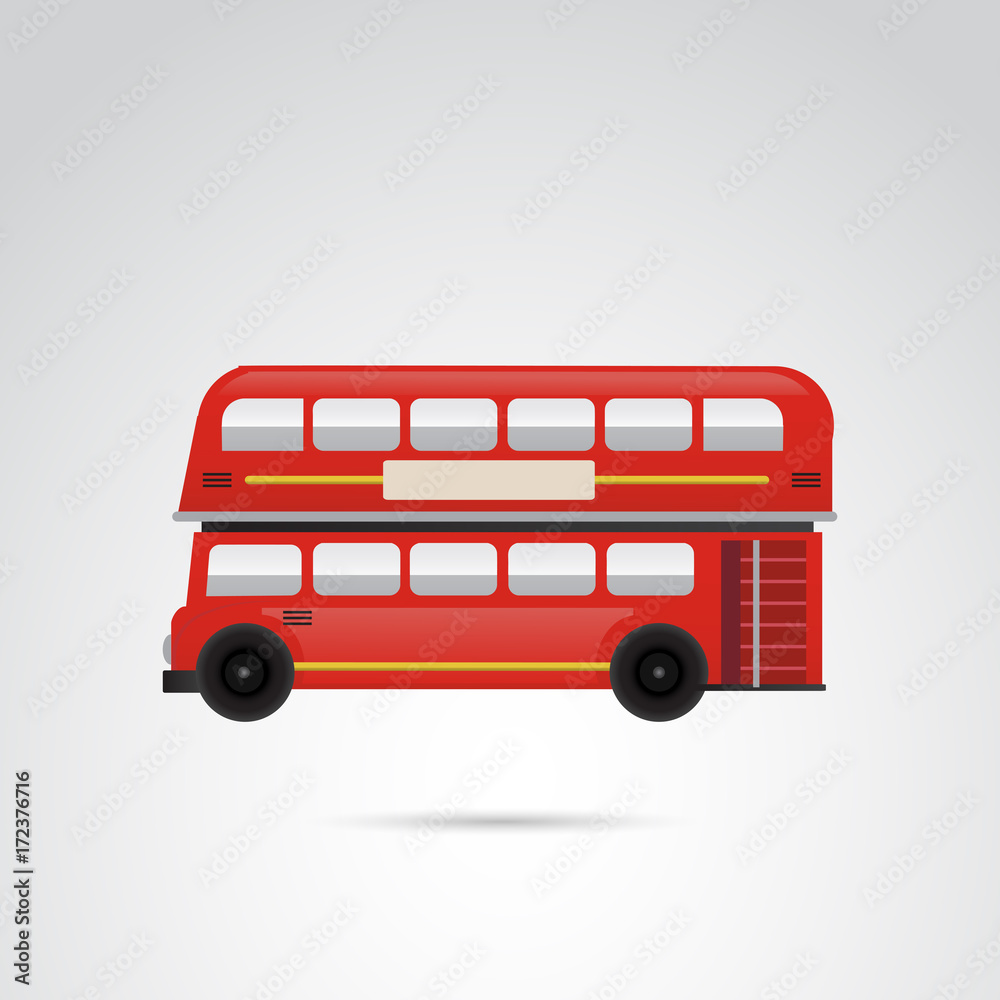 Red, london bus vector illustration.