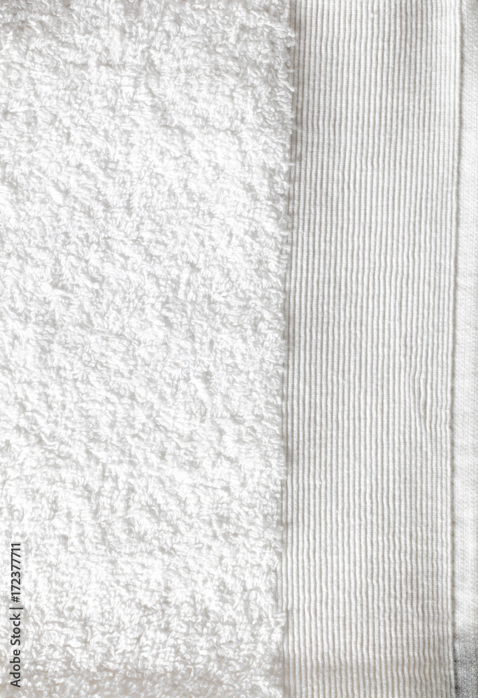 macro of clean textured white soft cotton towel for cleanliness