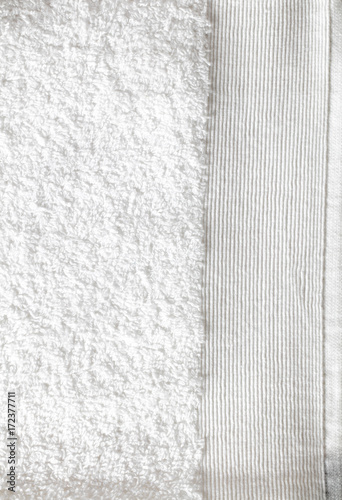 macro of clean textured white soft cotton towel for cleanliness