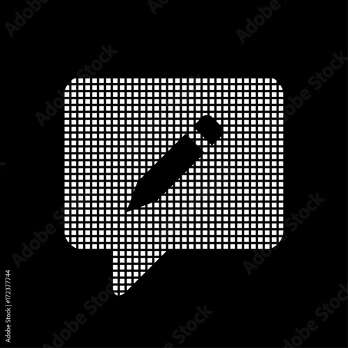 Pixel Icon - Sprechblase mit Stift - Kommentar