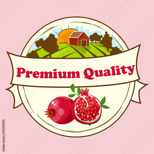 pomegranate or garnet Label