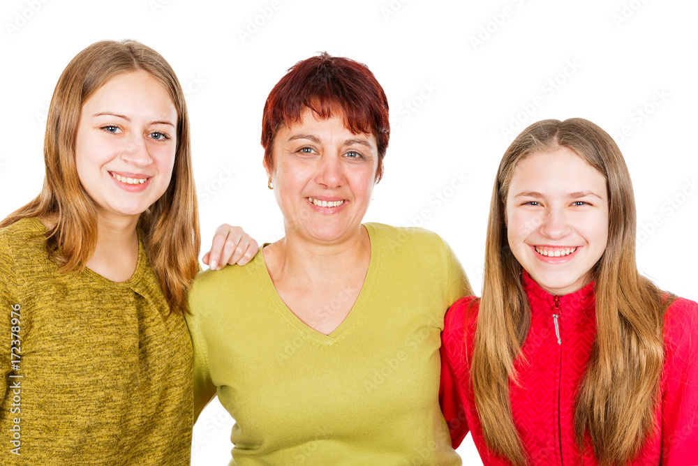 Happy mother with daughters Happy mother with daughters