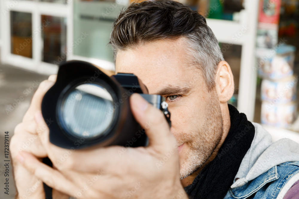 Male photographer taking picture Male photographer taking picture