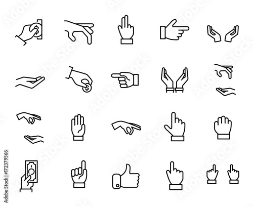Premium set of hand line icons.