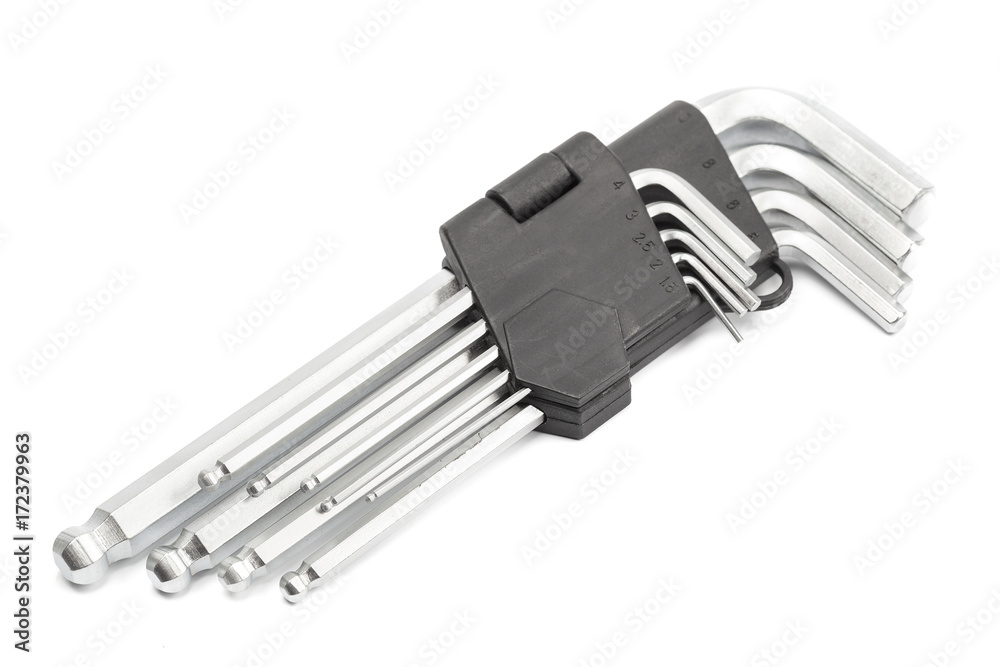 Word from hex keys on white background Word from hex keys on white background