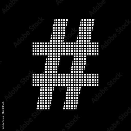 Pixel Icon - Hashtag Symbol