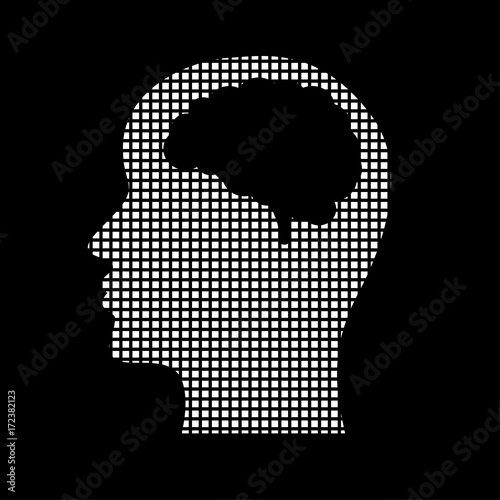 Pixel Icon - Kopf mit Gehrin - Brainstorming
