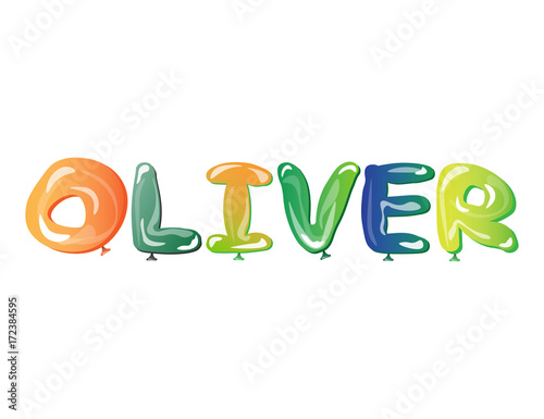 Male name Oliver text balloons