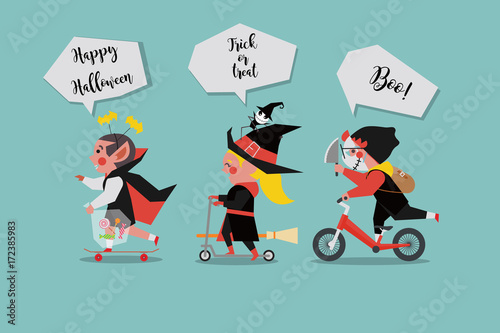 Kids dress up as ghosts in a halloween party