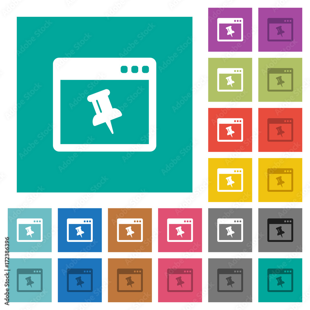 Application pin square flat multi colored icons Application pin square flat multi colored icons