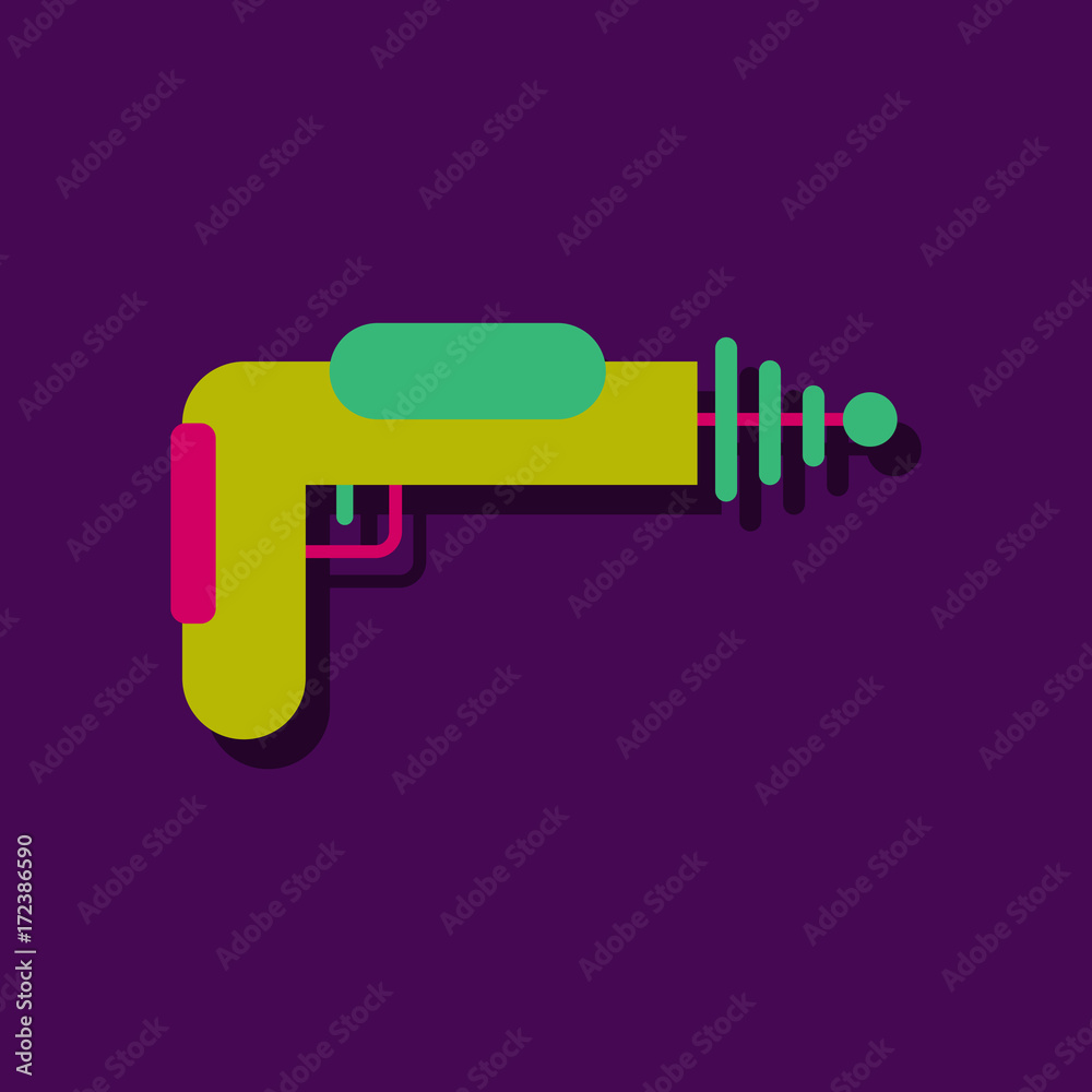 flat vector icon design collection Toy Gun in sticker style flat vector icon design collection Toy Gun in sticker style