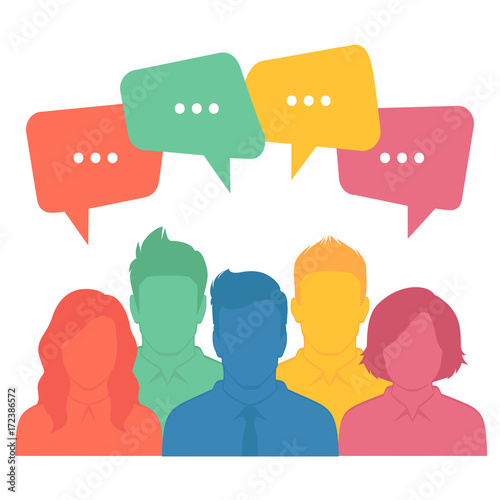 people group, business team, chat dialog