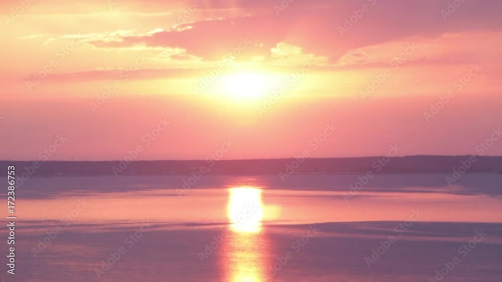 Beautiful Romantic Dawn on the Shore of the Sea (Sunset)