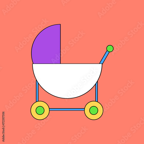 flat vector icon design collection baby carriage silhouette