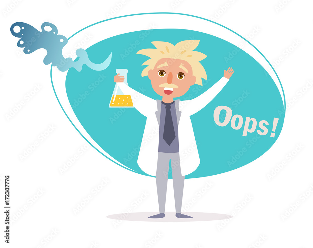 Obraz premium Scientist with a flask in hand.