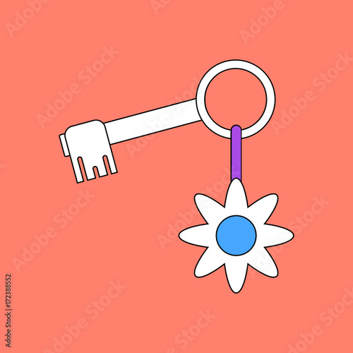 flat vector icon design collection key and key fob
